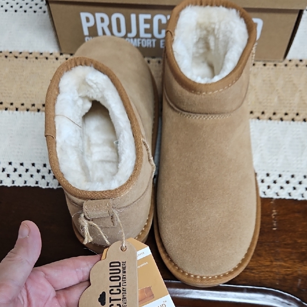 Project Cloud Tan Ankle Boots for Women